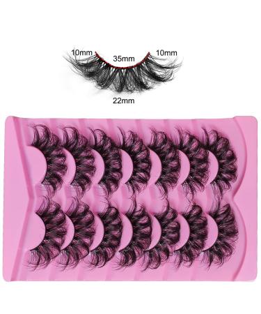Fluffy Wispy 8D Faux Mink C Curl Strip Lashes - Natural Look 23mm - 7 Pairs - Buy Online on GoSupps.com