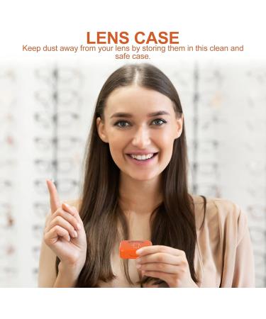 Exceart Cute Bear Travel Contact Lens Case - 4 Compact Boxes with Mirror for Outdoor & Office Use - Orange - Buy Online on GoSupps.com