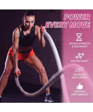 Creatine Collagen for Women Creatine Monohydrate BCAA Myo-Inositol Biotin Hyaluronic Acid Folate L Glutamine Vitamin D3 C B6 Iron Zinc D-Chiro-Maca Digestive Enzyme Probiotic Ashwagandha Magnesium 5g - Buy Online on GoSupps.com