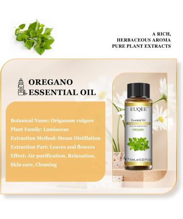 EUQEE Oregano Essential Oil 10ml - 100% Pure Natural Aromatherapy Oil for Diffusers at Home - Buy Online on GoSupps.com
