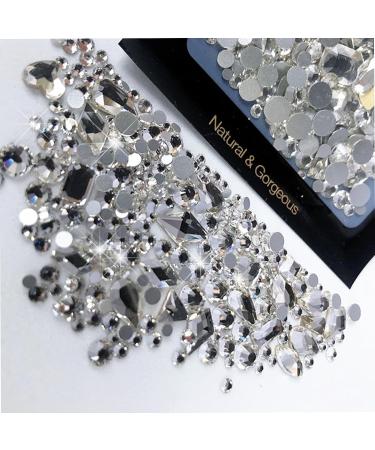 Mixed Flat Bottom Nail Art Rhinestones Set DIY Nails Decor For Nail Enthusiasts And Professional Artists Mine black - Buy Online on GoSupps.com