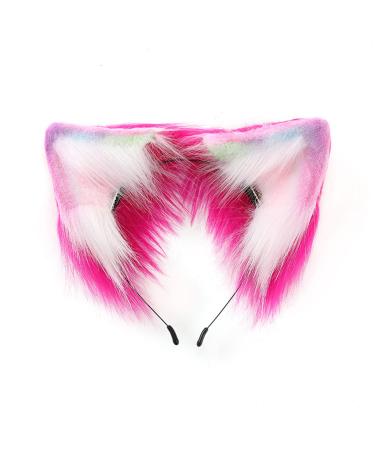 amangul Carnivals Rainbow Color Ear Hair Hoop Woman Headband Makeup Headband for Easter Halloween Cosplay Hair Accessories(3)
