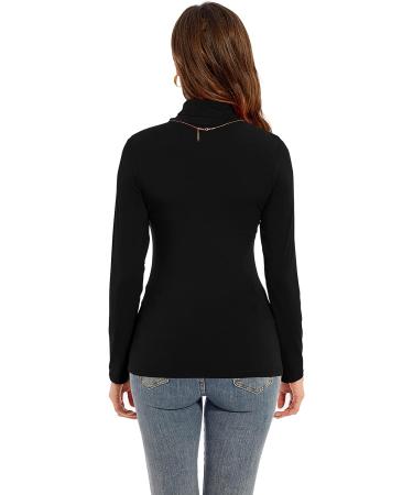 YepClick Women's Long Sleeve Turtleneck T-Shirt - Black, Medium | Lightweight & Cozy Base Layer Top - Buy Online on GoSupps.com