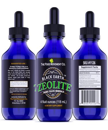 Black Earth Zeolite with Humic Fulvic Acids: Gut Health & Immune Support Supplement - 4oz Liquid Drops - Buy Online on GoSupps.com