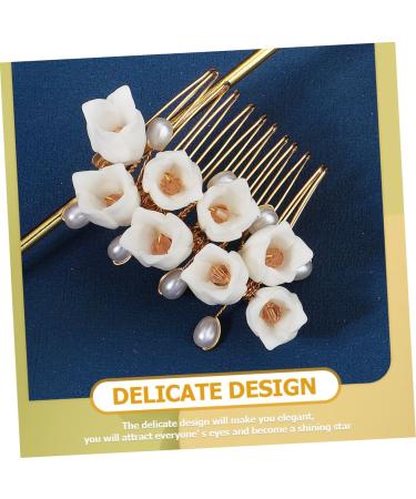 FRCOLOR Flower Comb Bridal Floral Hair Clip Crystal Hair Clips Chinese Hanfu Barrettes Hair Flowers Bridal Hair Accesorios Para Wedding Hair Clips Prom Headpiece Beach Bride Alloy Wig Girl - Buy Online on GoSupps.com