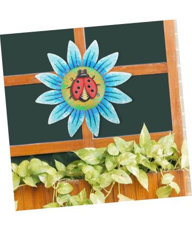 ABOOFAN Iron Pendant Home Decor Metal Sunflower Sculpture Scene Hanging Decor Colorful Wall Decoration 16x16cm Blue - Buy Online on GoSupps.com