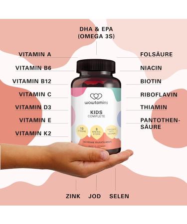 WowTamins Kids Complete - Multivitamin Gummy Bears with Omega 3 Vitamin C D3 B12 & Zinc - 120 Pieces for Children's Immune Support - International Shipping Available - Buy Online on GoSupps.com