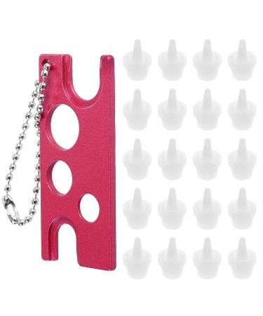 NOLITOY 1 Set Eyelash Lash Oil Plugs Lash Adhesive Remover Lash Glue Rings Glue Bottle Plug Opener Grafting Eyelash Tool Rosy 5.9X2.60X0.20CM 1.0