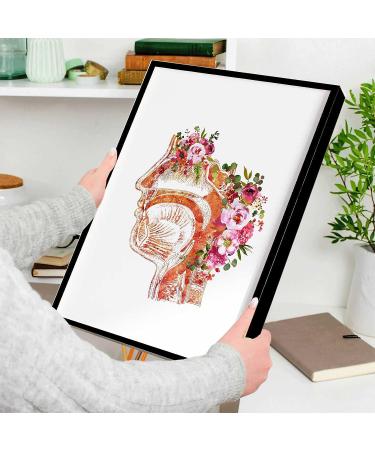 Inspirational Respiratory System Watercolor Wall Art for Medical Office - Modern Canvas Home Decor - 16x24 Inch Framed Black - Buy Online on GoSupps.com