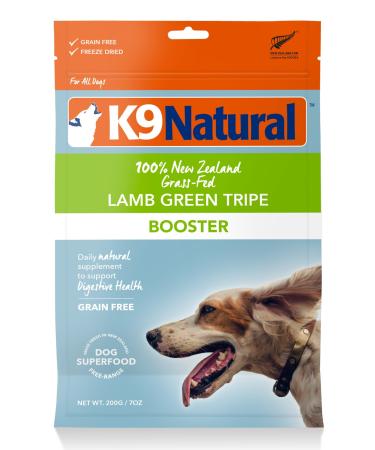 K9 Natural Grain-Free Freeze Dried Dog Food Supplement Booster Lamb Green Tripe 7 Ounce (Pack of 1)