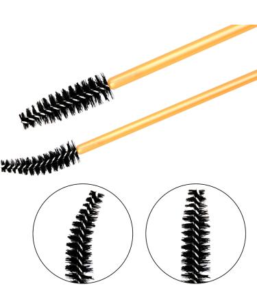 AIBAOBAO 100Pcs Disposable Black-Gold Mascara Wands - Eyelash & Eyebrow Brushes for Castor Oil Application - Buy Online on GoSupps.com