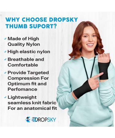 DropSky Gel Wrist Thumb Support Braces - Breathable Design for Carpal Tunnel & Arthritis Pain Relief - Fits Both Hands - Lightweight & Soft with Gel Pad (Black, 4pcs) - Buy Online on GoSupps.com