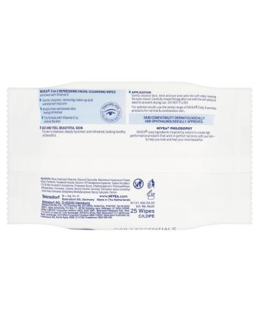 Nivea Daily Essentials 3-in-1 Refreshing Facial Cleansing Wipes for Normal to Combination Skin | Buy Online | International Shipping Available - Buy Online on GoSupps.com