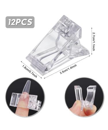 Fantesi 12-Piece Polygel Nail Clip Set | Transparent Nail Tip Clips for Poly Gel Nail Extensions - Buy Online on GoSupps.com