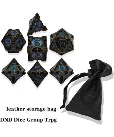 GIUADKXD Metal DND Dice Set - Rolling Blue Polyhedral Dice for D&D, Trpg, MTG - Game Accessories by Gunlan-1 - Buy Online on GoSupps.com