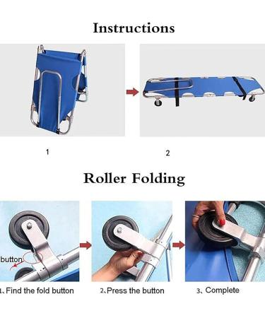 Portable Folding Emergency Rescue Stretcher Bed 4 Wheels Flat Stretcher Aluminum Alloy Patient Transport Stretcher with Safety Belt and Tie Rod - Buy Online on GoSupps.com