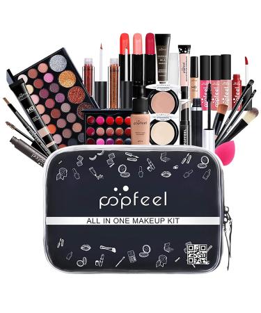FLLYINGU 27-Piece Multi-Purpose Makeup Set for Teenage Girls - All-in-One Gift Set with Organizer Brushes Lip Gloss Eyeshadow & Blush - Buy Online on GoSupps.com