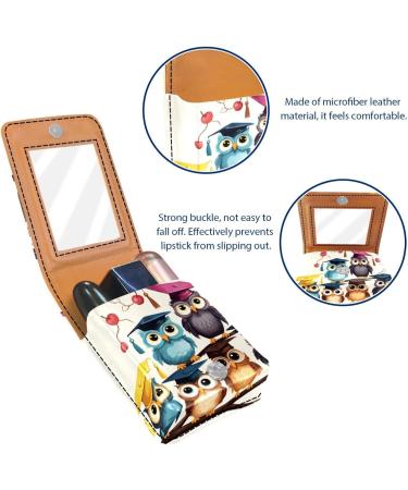 Travel Lipstick Organizer Case | Portable Makeup Bag with Mirror | Color Owl Animal Eagle - Shop Now - Buy Online on GoSupps.com