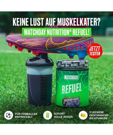 Matchday Nutrition Refuel - Optimal Recovery Drink for Footballers | Carbohydrates Amino Acids & Vitamins | Ice Tea Peach Flavor - Buy Online on GoSupps.com