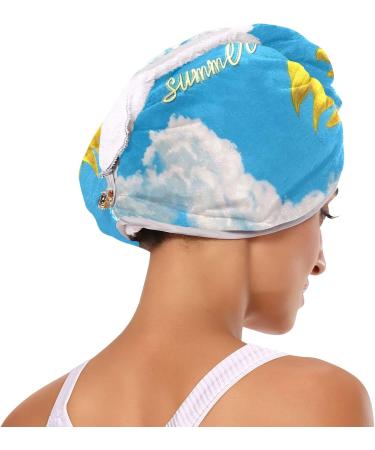 Hello Summer Sunflower Hair Towel 2 Pack - Super Absorbent Quick Dry Hair Turbans for Women & Girls - Buy Online on GoSupps.com
