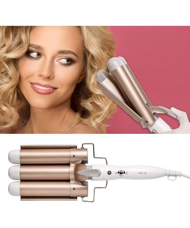 AWHOAS 3 Barrel Curling Iron - 32MM Hair Waver for Women, Beach Waves Crimper with LCD Temp Display - Gold - Buy Online on GoSupps.com