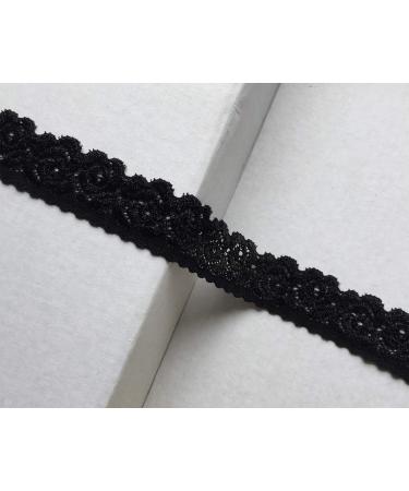Lace Realm 1-1.5 Inch Wide Embroidery Floral Lace Elastic Trim Fabric - 4 Colors - DIY Craft Supply - 9 Assorted Patterns - 1 Yard Each - 5802 - Buy Online on GoSupps.com