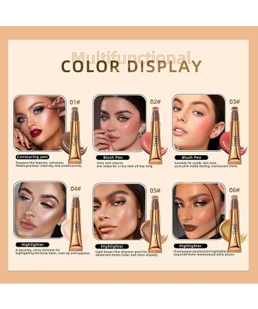 3 Pcs Liquid Contour Beauty Wand Set - Contour, Blush & Highlighter Stick with Cushion Applicator - Long Lasting & Natural Matte Finish - Buy Online on GoSupps.com