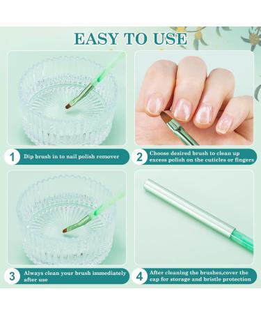 3PCS Nail Clean Up Brushes for OPI - Acetone Resistant Cuticle Cleaning Nail Art Precision Tools in Jade Green - Buy Online on GoSupps.com