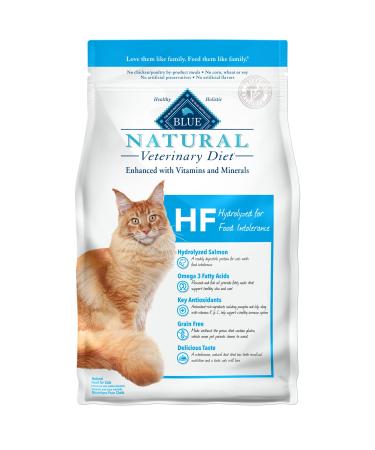 Blue Buffalo Natural Veterinary Diet HF Hydrolyzed for Food Intolerance Dry Cat Food Salmon 7 Pound (Pack of 1) - Buy Online on GoSupps.com