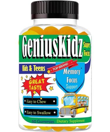 Celebrity Lifestyle Product Brain Support Focus Supplement for Kid and Teens Omega 3 Gummy Vitamin Memory and Attention, Brain Booster, Kid Focus Attention Supplement(1 Bottle) DHA 60ct