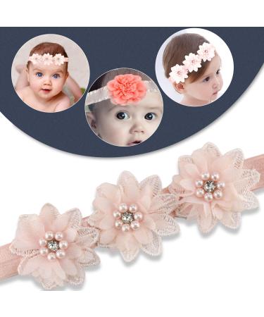 Baby Girl Flower Headbands - 6 Pack Hair Accessories for Newborns | Perfect for Parties Weddings & Baptism - Buy Online on GoSupps.com