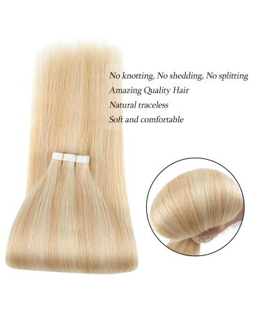 Shop Real Hair Tape In Extensions - Invisible Dirty Blonde & Platinum Beach Blonde #P18-613 - 35 cm | Premium Quality International Shipping - Buy Online on GoSupps.com