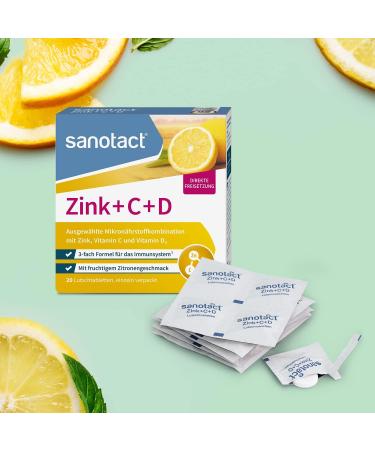 Buy Sanotact Zinc + C + D Lollipops (8x20) | Immune Support Vitamins | Fruity Lemon Flavor | Zinc Lozenges & Tablets - Buy Online on GoSupps.com