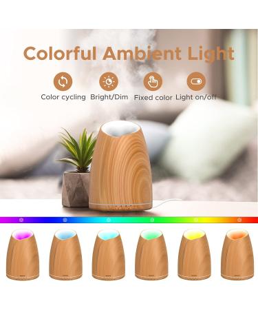 Muson Sound Machine Diffuser - Wood Grain Vase Shape | Essential Oil Humidifier with Soothing Music & 7 Color Lights - Buy Online on GoSupps.com