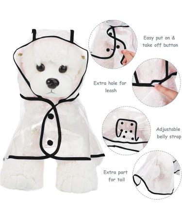 Petcute Waterproof Dog Raincoat with Hood - Transparent PVC Breathable & Button Closure for Medium & Large Dogs (Size M Black) - Buy Online on GoSupps.com