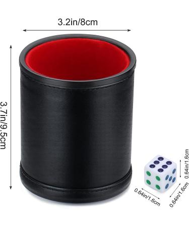 Vuwuma Felt Lined Professional Dice Cup Set - Includes 6 Quiet Dice for Yahtzee Game - Buy Online on GoSupps.com