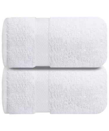 Infinitee Xclusives Premium White Bath Sheets Towels for Adults  2 Pack Extra Large Bath Towels 35x70-100% Soft Cotton, Absorbent Oversized Towels, Hotel & Spa Quality Towel Bath Sheets Brilliant White