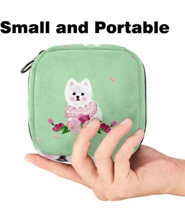 Shop Cute Dog Wreath Napkin Storage Bag - Portable Period Bag for Women & Teens Menstrual Cup Holder & Breastfeeding Pillow Organizer - Buy Online on GoSupps.com