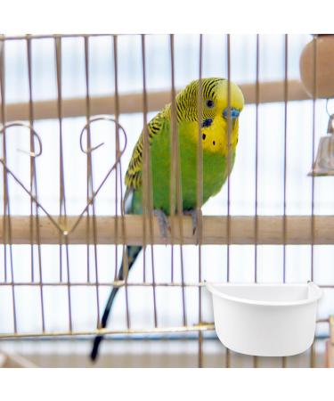 MEISH 2Pcs Bird Feeding Dish Bird Cage Feeding Bowls D-shaped Bird Food Plastic Cups with Hook Hanging Cup Food Dish - Buy Online on GoSupps.com