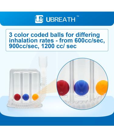 UB UBREATH Lung Function Deep Breath Trainer with Mouthpiece - Breathing Exercise Device - Buy Online on GoSupps.com