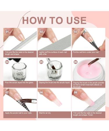 PEACECOLOR Acrylic Nail Kits Full Set for Beginners 6 Colors Acrylic Powder Set with Liquid Monomer 10PC Nail Forms Nail Art Brush Professional Acrylic Nails Kit for Home Salon DIY KAP0071 - Buy Online on GoSupps.com