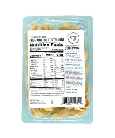 Gluten-Free 4-Cheese Tortellini Pasta by Taste Republic - 9oz (6 pack) | Frozen, Cooks in 3 Minutes - Buy Online on GoSupps.com