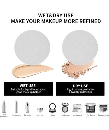 8 Pack Makeup Sponge Blenders Circle Shaped White Soft and Flexible Foundation Make up Blender Pads for Liquid Creams and Powders Wet and Dry use Perfect for Everyday Use - Buy Online on GoSupps.com