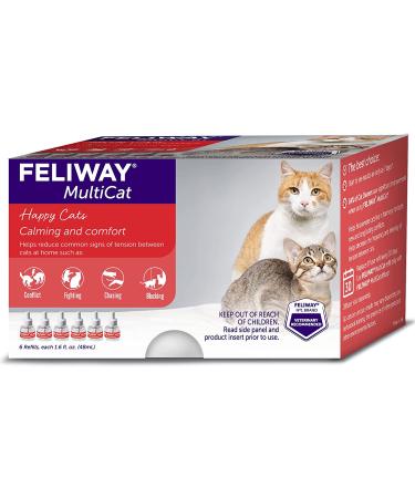 FELIWAY MultiCat Calming Pheromone 30 Day Refill - 6 Pack: Reduce Cat Conflict and Stress - Buy Online on GoSupps.com