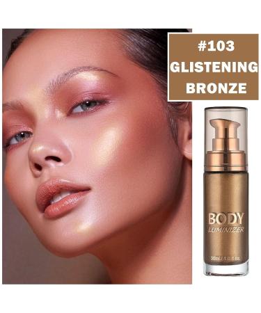 Shimmer Body Oil: All-in-One Makeup Highlighter for Face & Body - Glistening Bronze | Waterproof & Radiant Formula - Buy Online on GoSupps.com