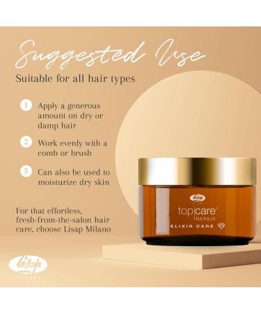 Lisap Top Care Repair Elixir | Shining Cream & Brightening Moisturizer for Dry Hair | Argan Oil & Ceramide A2 | 1.69 fl oz - International Shipping Available - Buy Online on GoSupps.com