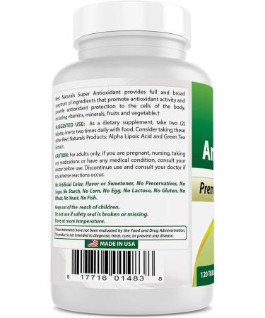 Best Naturals Super Antioxidant Formula  - Herbal - 120 Tablets - Buy Online on GoSupps.com