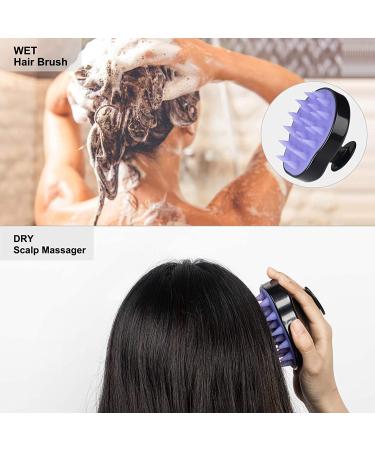 HEETA Hair Scalp Massager Shampoo Brush 2 Pack - Silicone Bristles, Remove Dandruff, Waterproof Hair Scrubber for Men & Women - Green & Black - Buy Online on GoSupps.com