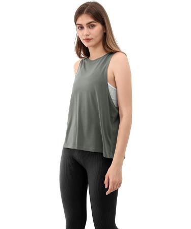 ODODOS 3-Pack Women's Loose Tank Tops for Gym | Sleeveless Yoga Shirts | Steel+Deep Teal+Indian Red | Small - Buy Online on GoSupps.com