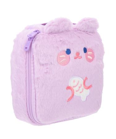 FOMIYES Napkin Storage Bag Period Bag Menstrual Pad Pouch With Zipper Accessories For Girls (Purple)
